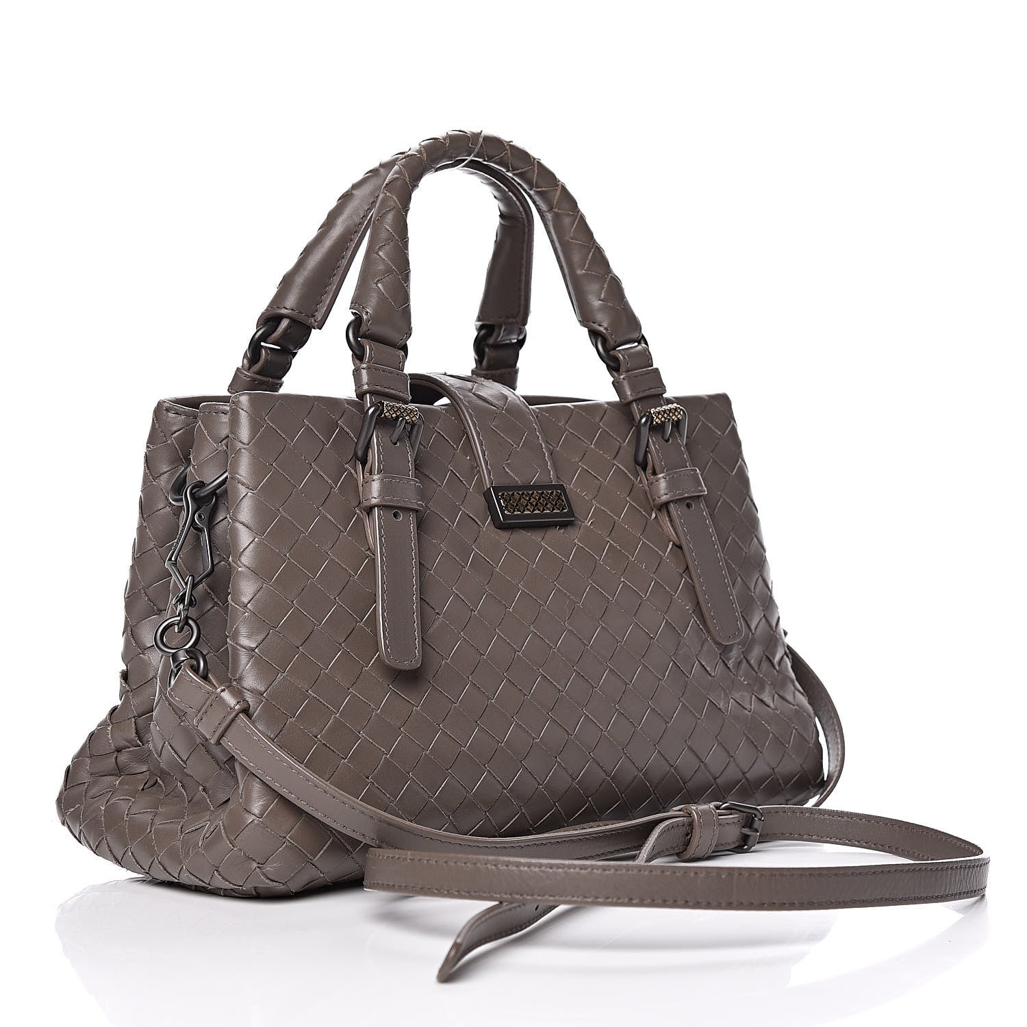 Bottega Veneta Nappa Intrecciato Baby Roma Tote New Steel 3 of 16