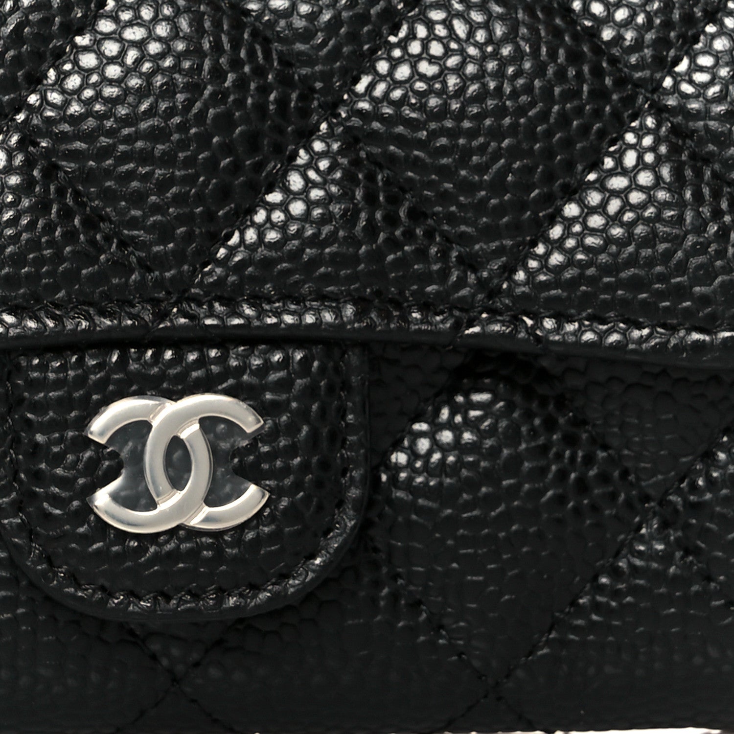Chanel Caviar Quilted Flap Card Holder Wallet Black 9 of 9