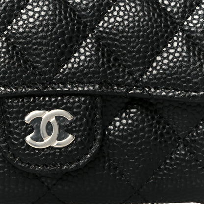 Chanel Caviar Quilted Flap Card Holder Wallet Black 9 of 9