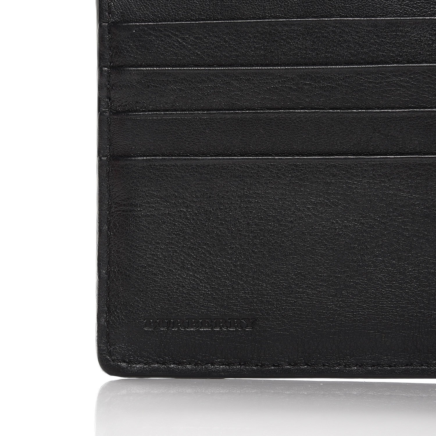Burberry Signature Grain Calfskin Folding Wallet Stone Grey 6 of 6