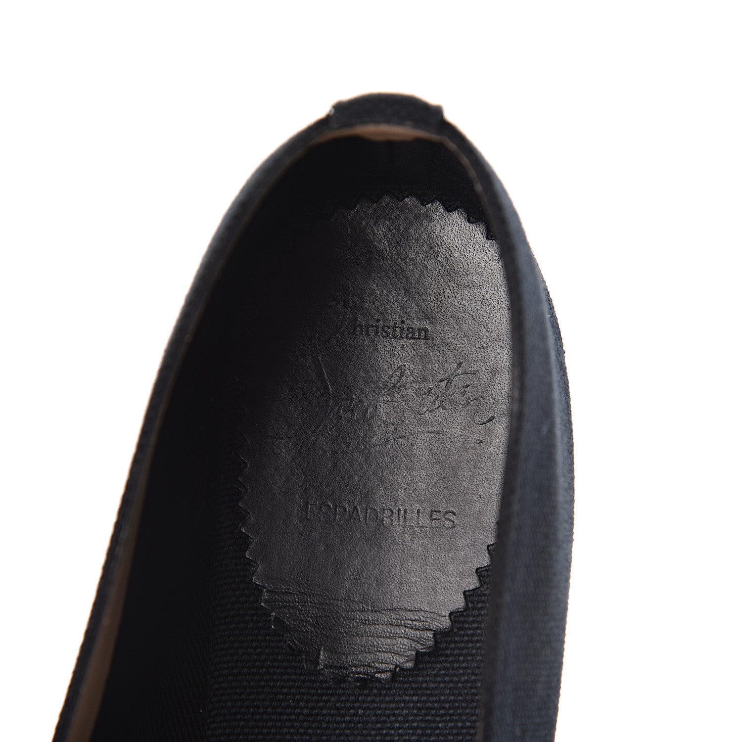 Christian Louboutin Olana Canvas Galia Flat Espadrilles 37 Black 8 of 10