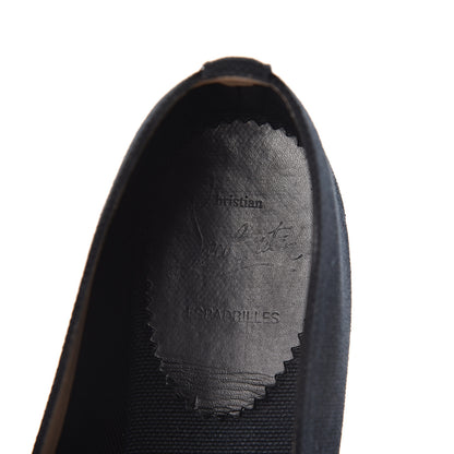 Christian Louboutin Olana Canvas Galia Flat Espadrilles 37 Black 8 of 10