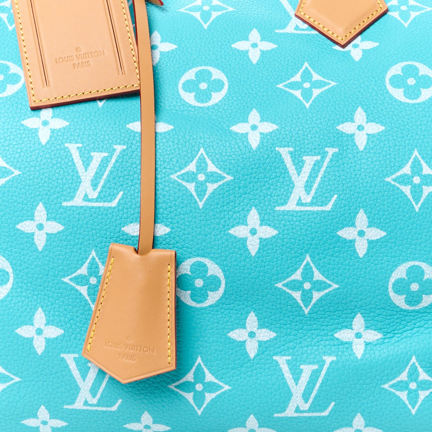 Calfskin Monogram Speedy P9 Bandouliere 40 Turquoise