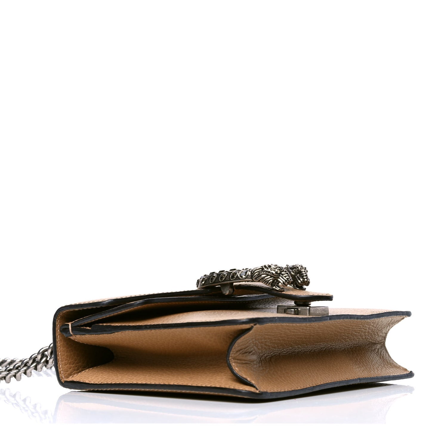 Dollar Calfskin Crystal Mini Dionysus Shoulder Bag Natural Tan Black Diamond