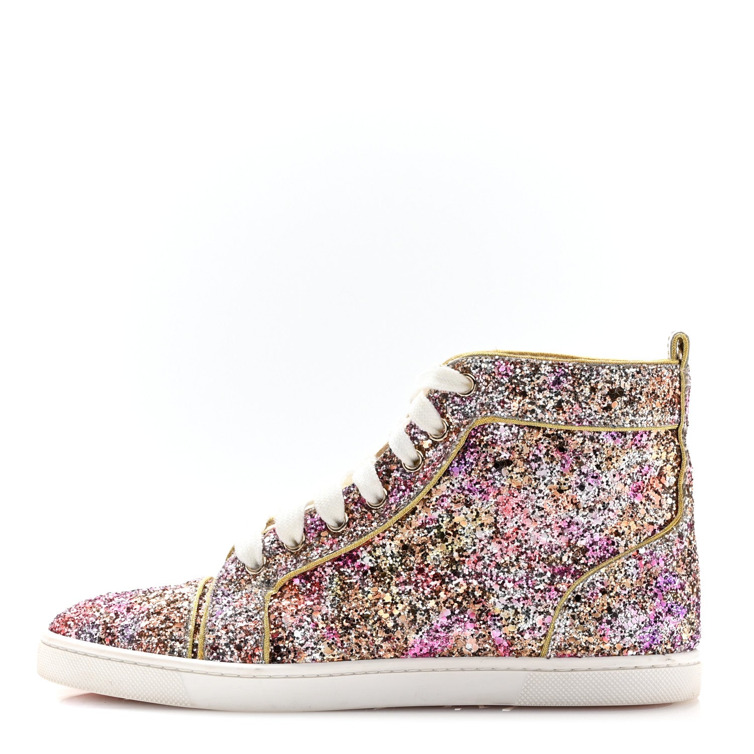 Christian Louboutin Bip Bip Glitter Womens Disco Ball Flat Sneakers 36 Rosette 1 of 11