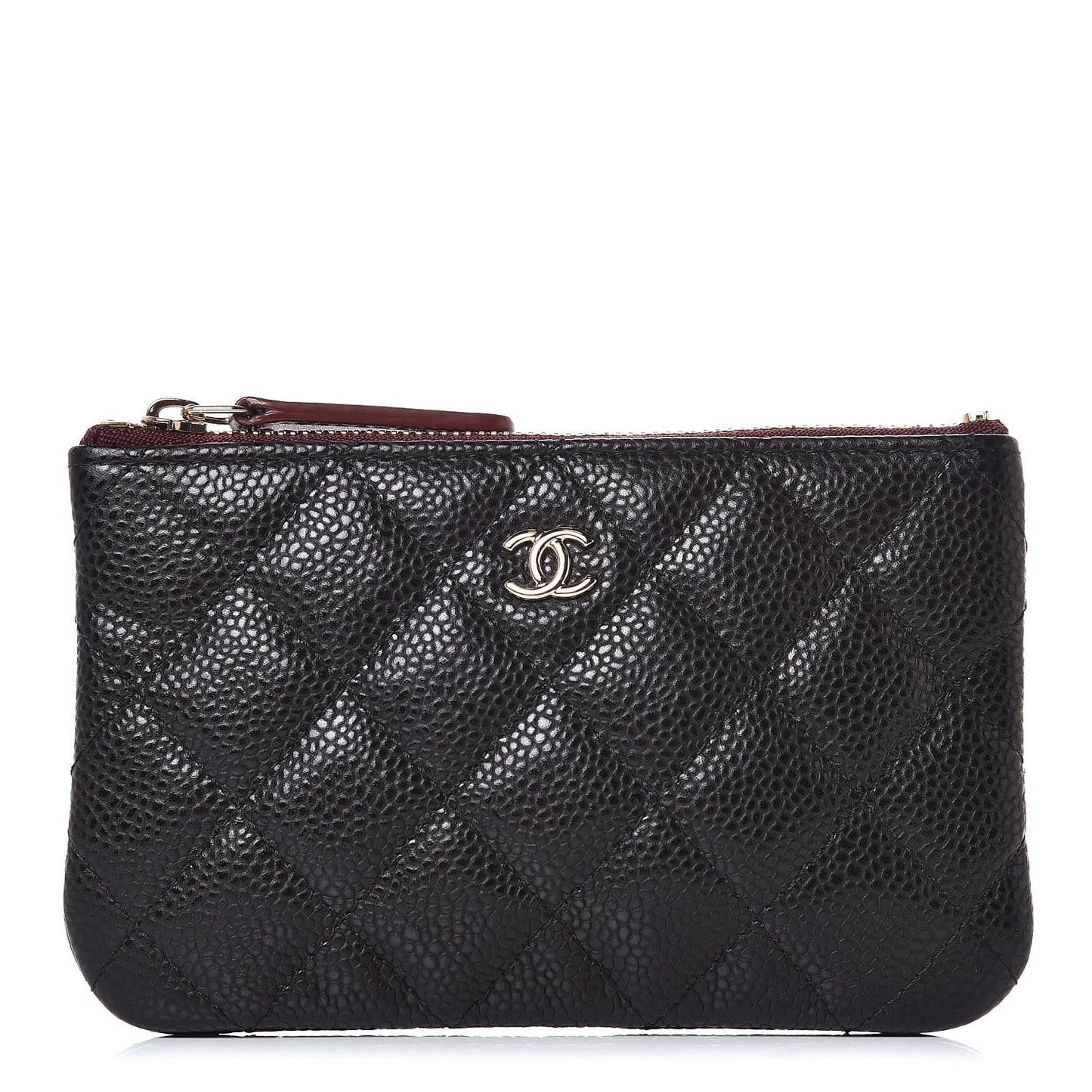 Caviar Quilted Small Cosmetic Case Black