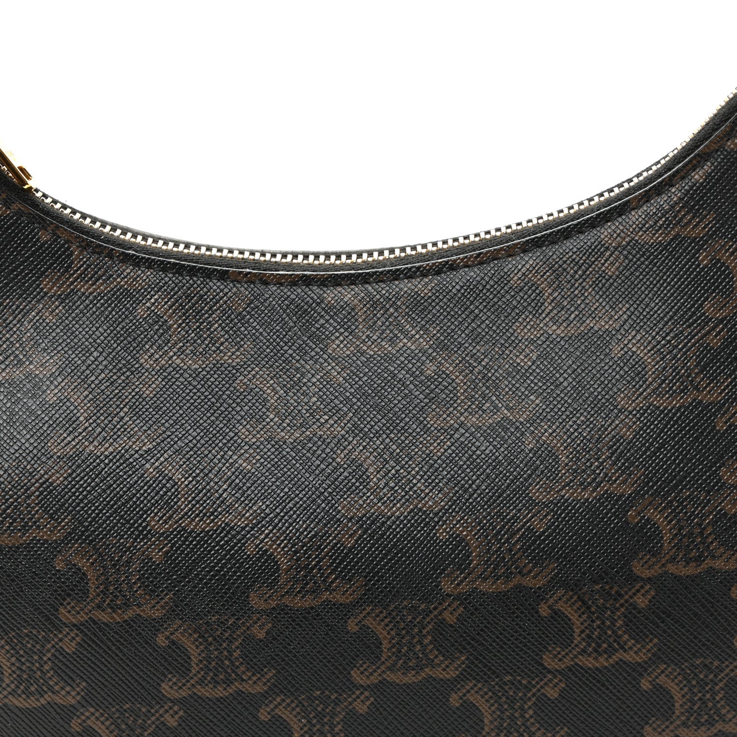 Celine Triomphe Canvas Calfskin Ava Shoulder Bag Tan 8 of 10