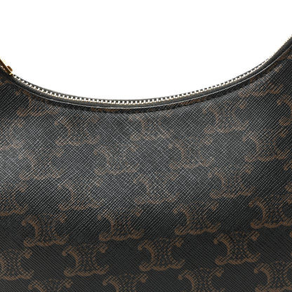Celine Triomphe Canvas Calfskin Ava Shoulder Bag Tan 8 of 10