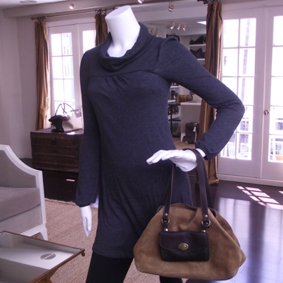 Miu Miu Suede Tote with Leather Pochette 2 of 12