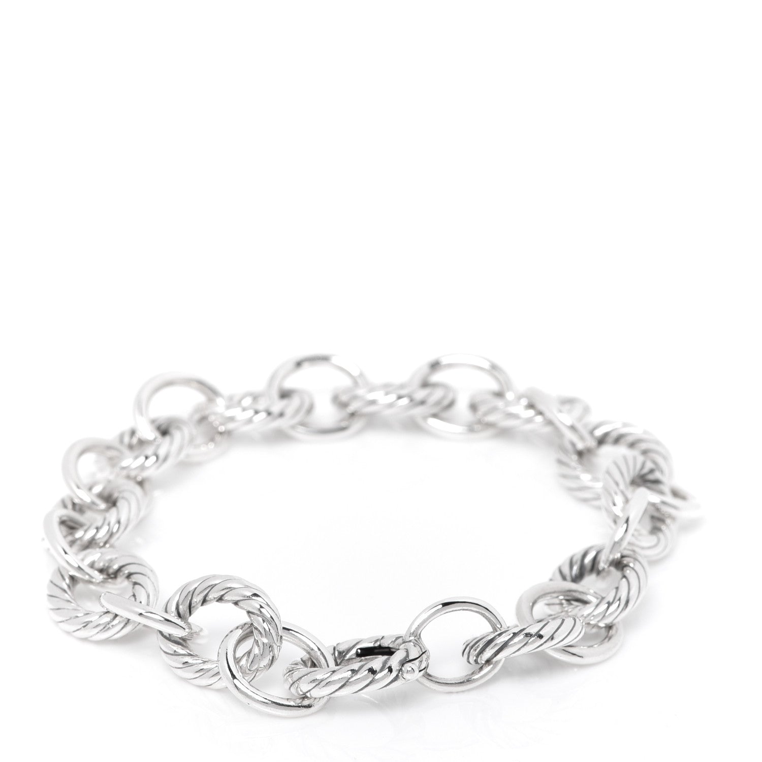 David Yurman Sterling Silver 10mm Medium Oval Link Bracelet 3 of 4