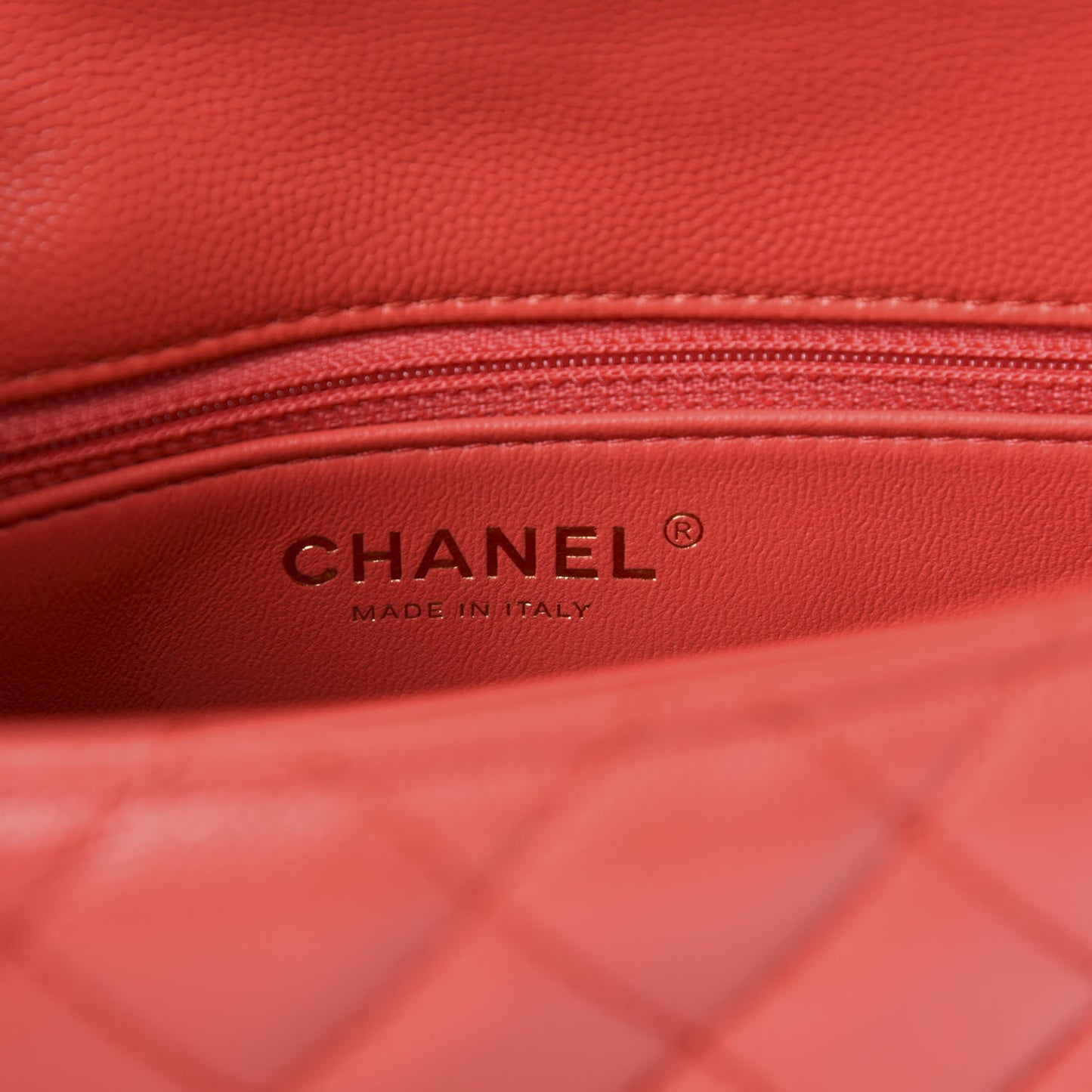 Caviar Quilted Mini Coco Handle Flap Red