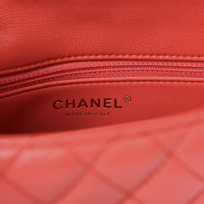 Chanel Caviar Quilted Mini Coco Handle Flap Red 8 of 10