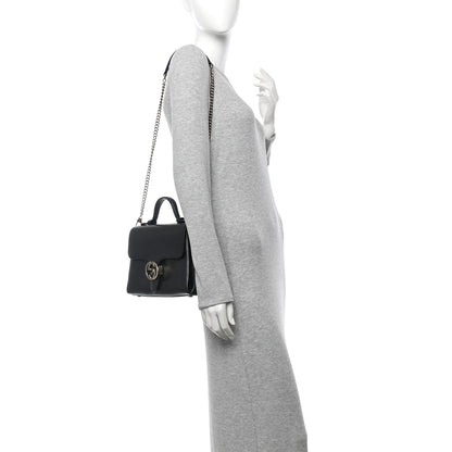 Gucci Dollar Calfskin Interlocking G Top Handle Shoulder Bag Black 2 of 10