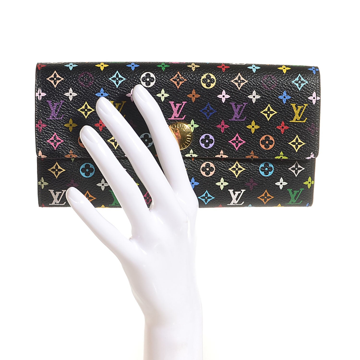 Louis Vuitton Monogram Multicolor Sarah Wallet Black Grenade 2 of 8