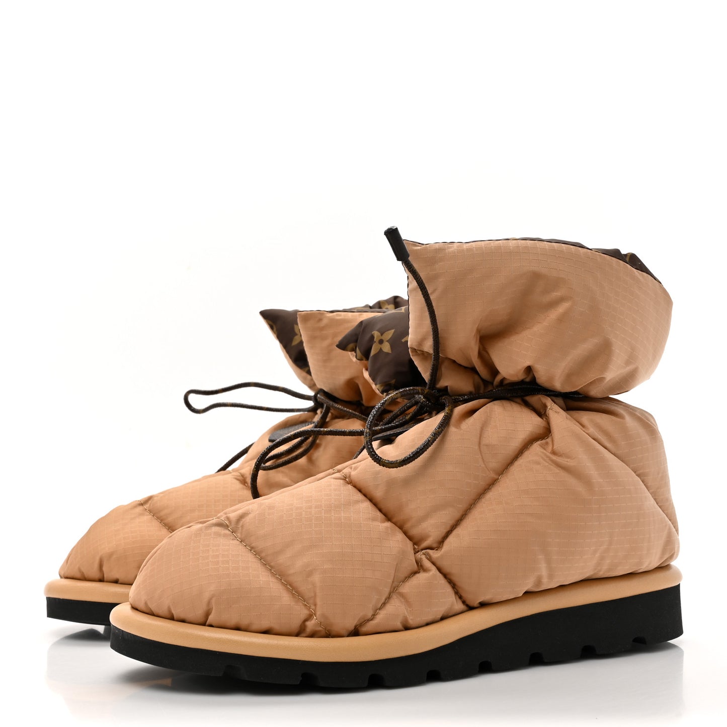 Nylon Monogram Pillow Comfort Ankle Boot 38 Beige