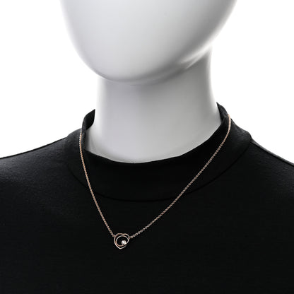 Hermes 18K Rose Gold Diamond TPM Vertige Coeur Necklace ST 2 of 6