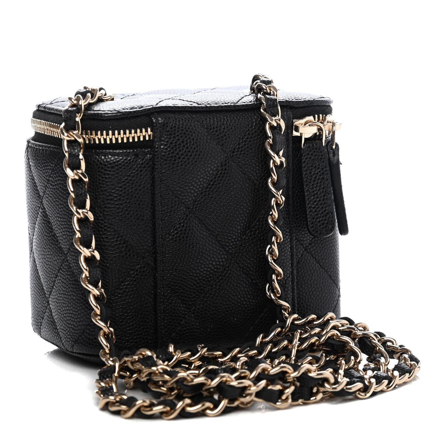 Chanel Caviar Quilted Mini Vanity Case With Chain Black 2 of 4