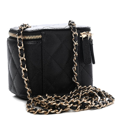 Chanel Caviar Quilted Mini Vanity Case With Chain Black 2 of 4