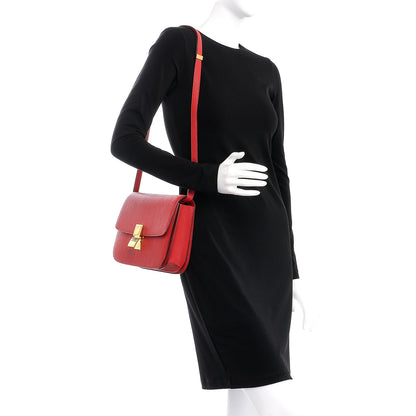 Celine Goatskin Medium Classic Box Flap Bag Carmin 2 of 7