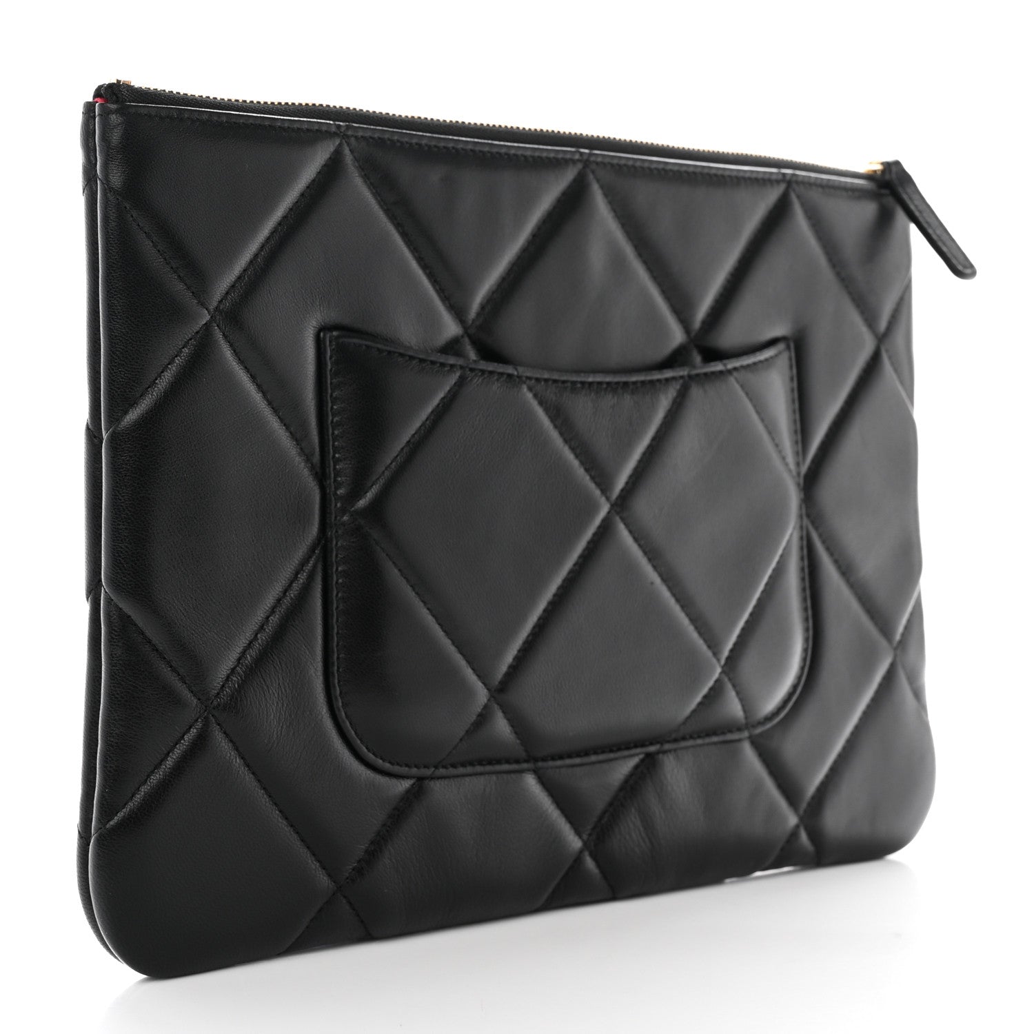 Chanel Goatskin Quilted Large Chanel 19 Pouch Black 3 of 11