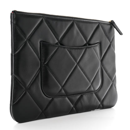 Chanel Goatskin Quilted Large Chanel 19 Pouch Black 3 of 11