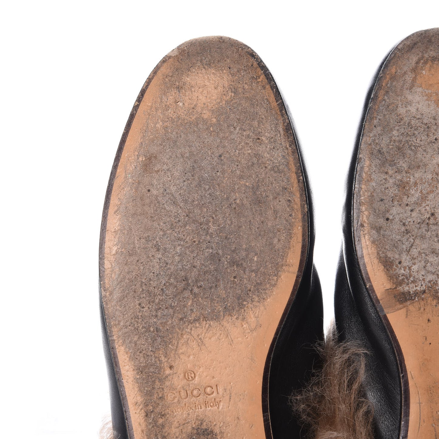 Calfskin Fur Flower Embroidered Womens Princetown Slippers 36 Black