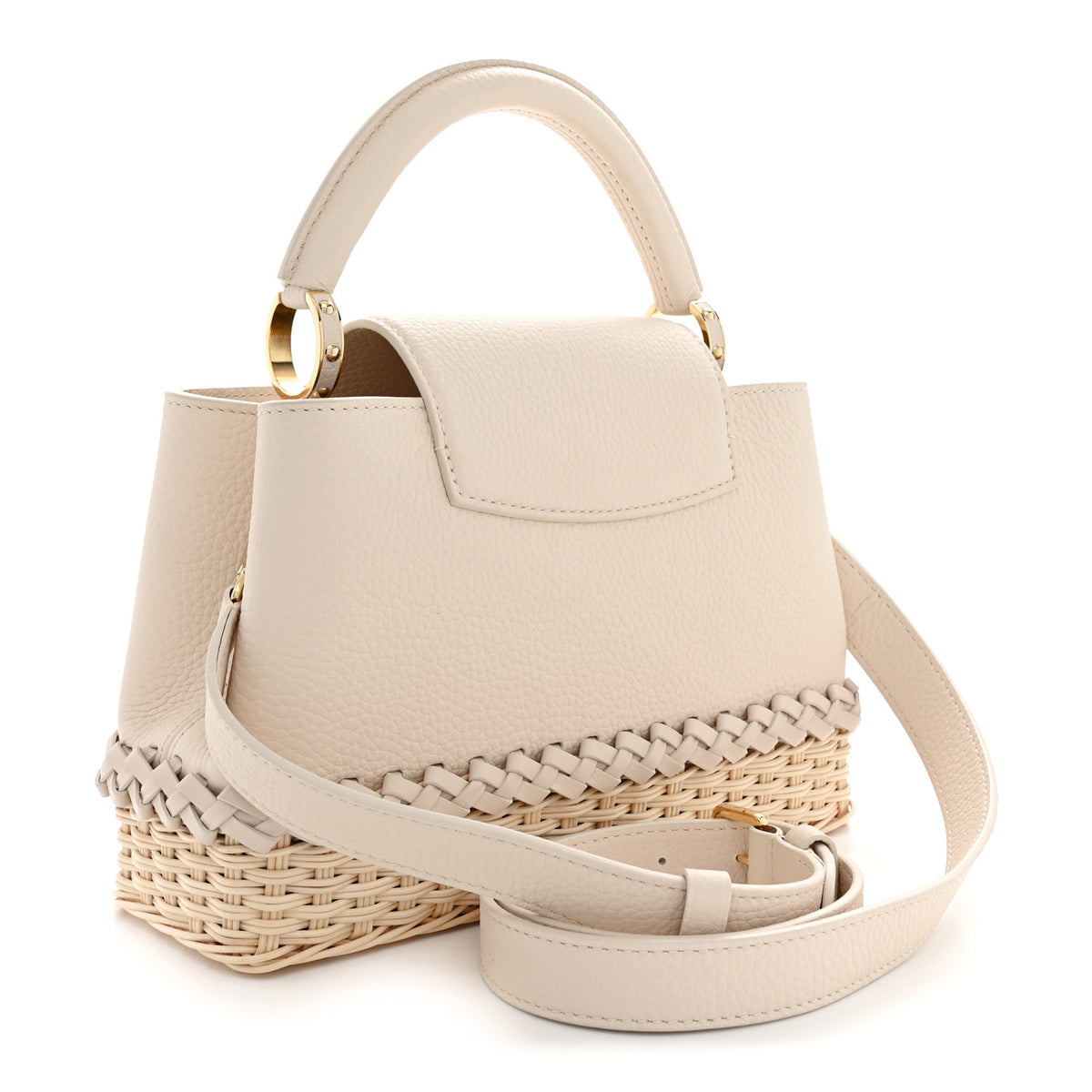 Louis Vuitton Rattan Taurillon Capucines BB Vanilla 3 of 9