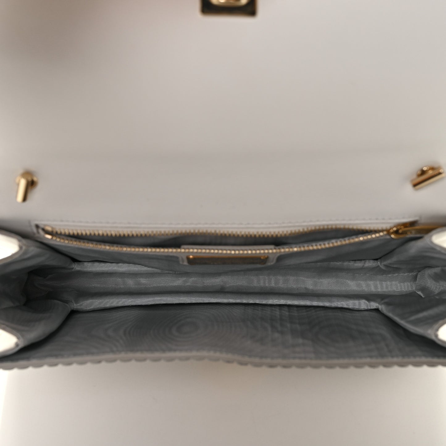 Perforated Calfskin Ginny Bow Crossbody Bag White
