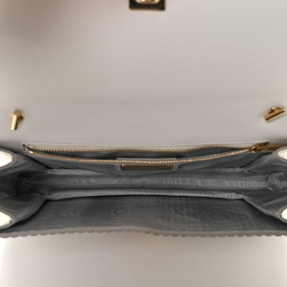 Salvatore Ferragamo Perforated Calfskin Ginny Bow Crossbody Bag White 3 of 10