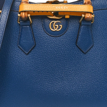 Gucci Textured Dollar Calfskin Web Small Diana Tote Bag Royal Crop 8 of 10