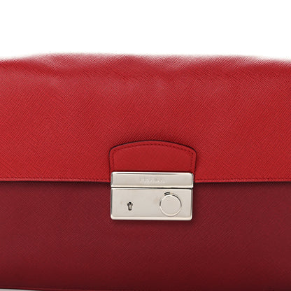 Prada Saffiano Soft Sound Shoulder Bag Rosso 8 of 10