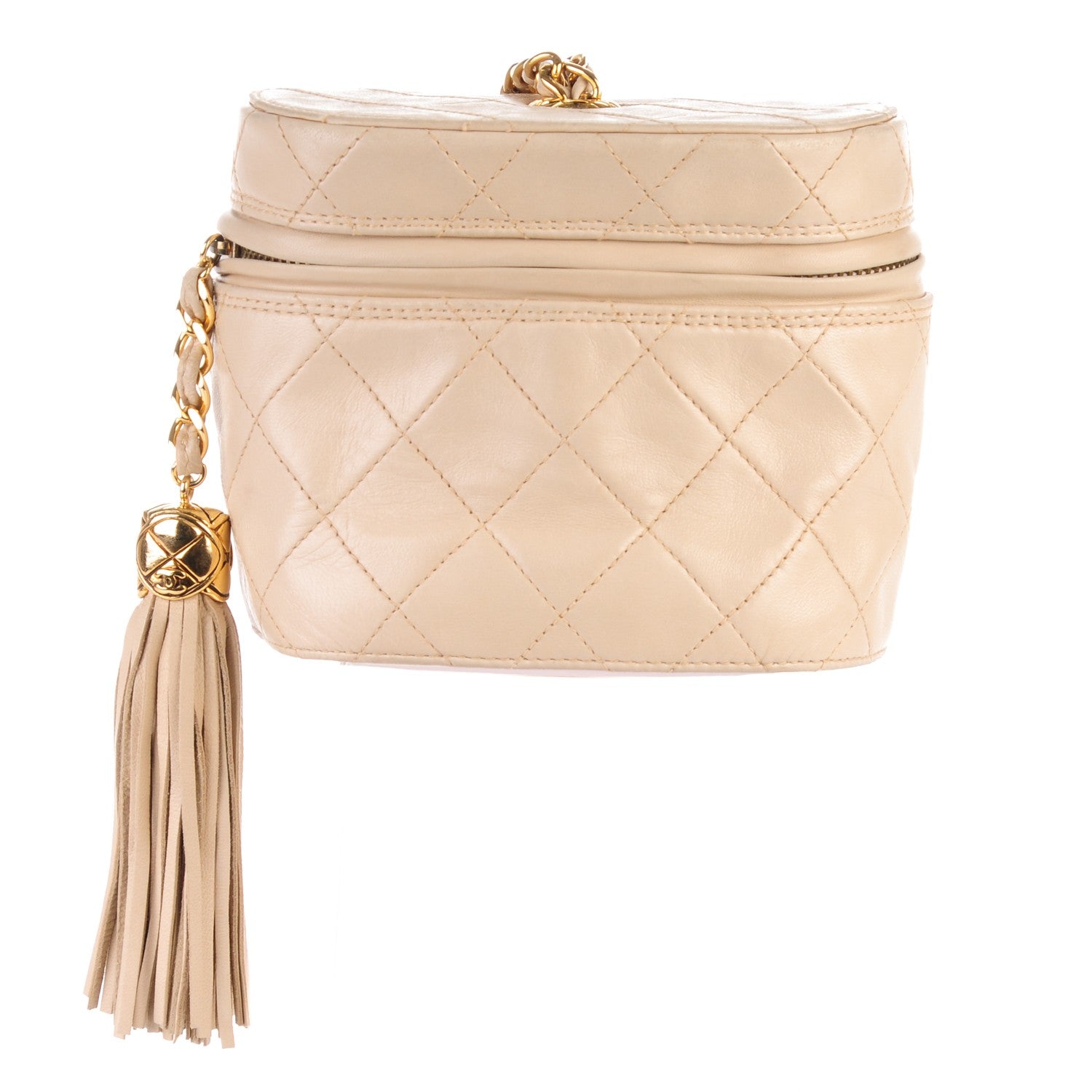 Chanel Lambskin CC Tassel Shoulder Bag Beige Clair 1 of 8