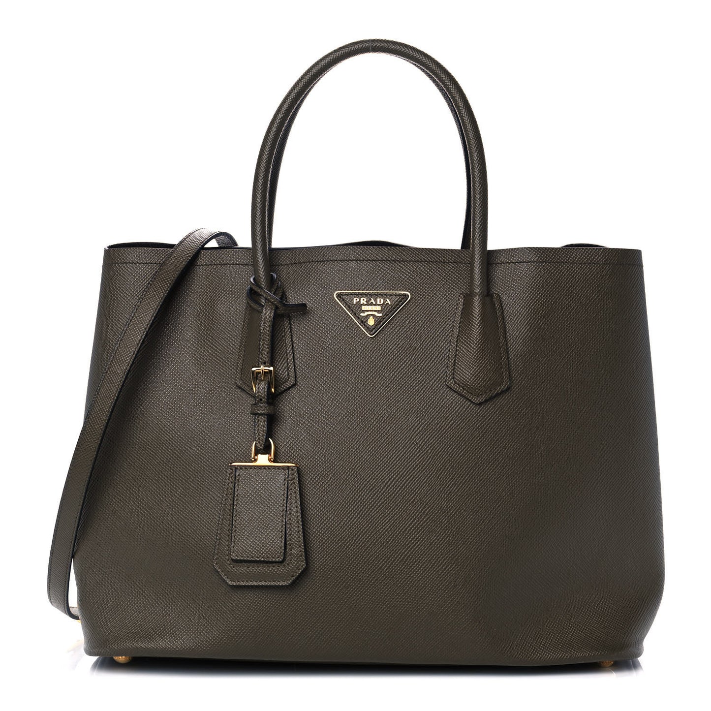 Saffiano Cuir Medium Double Bag Militare