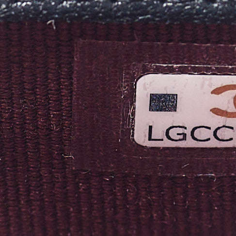 Lambskin Quilted Flap Phone Holder With Chain Black