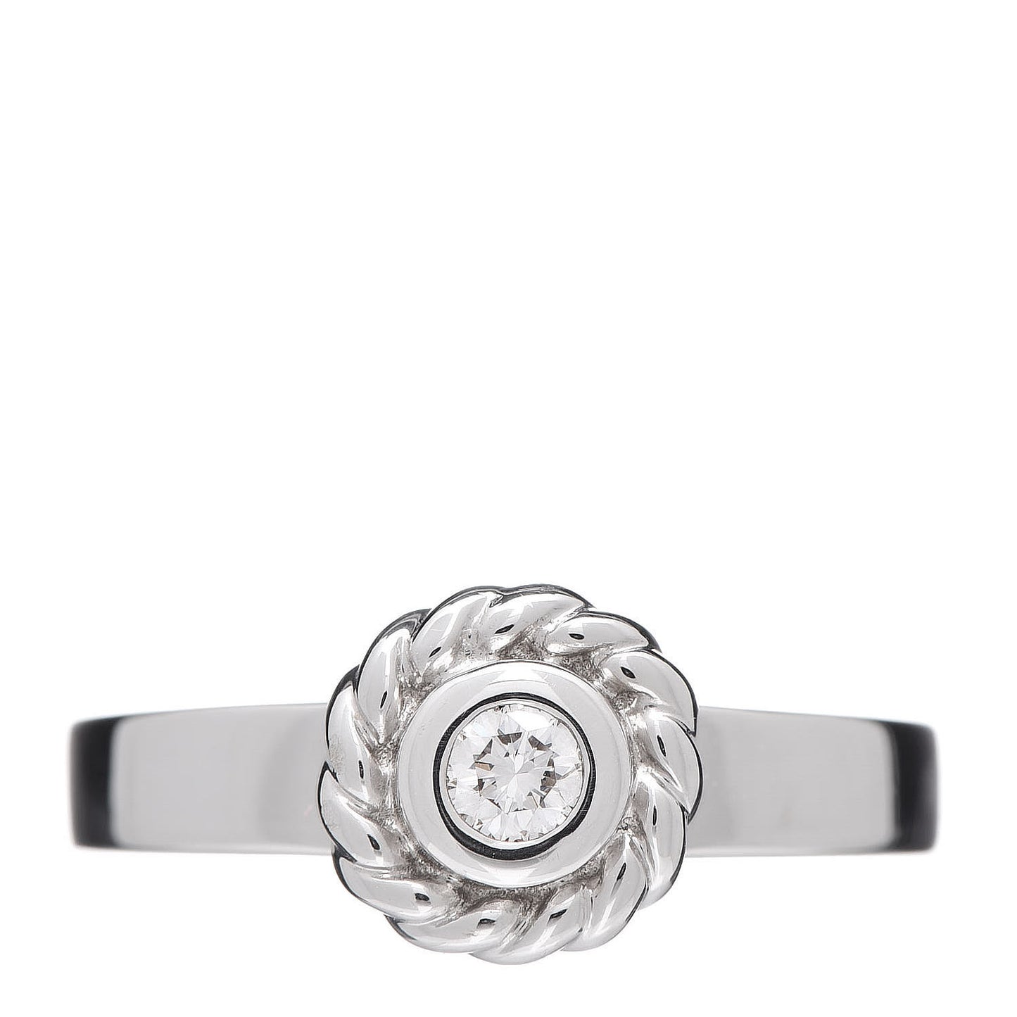 18K White Gold Diamond Solitaire Ring 53 6.25