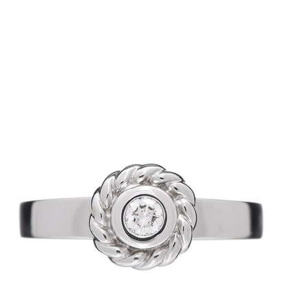 Chanel 18K White Gold Diamond Solitaire Ring 53 6.25 1 of 5