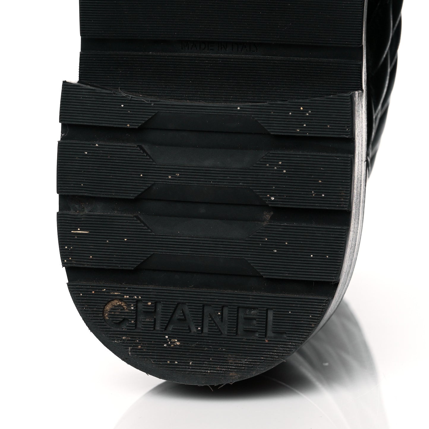 Shiny Lambskin Quilted Lace Up Combat Boots 36.5 Black