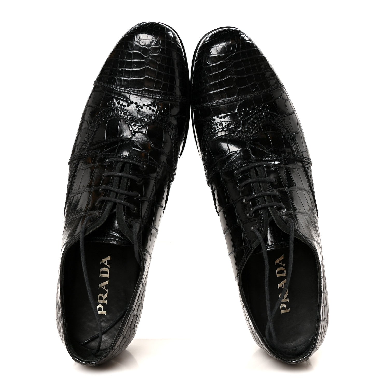 Prada Crocodile Mens Oxford 9 Black 2 of 10