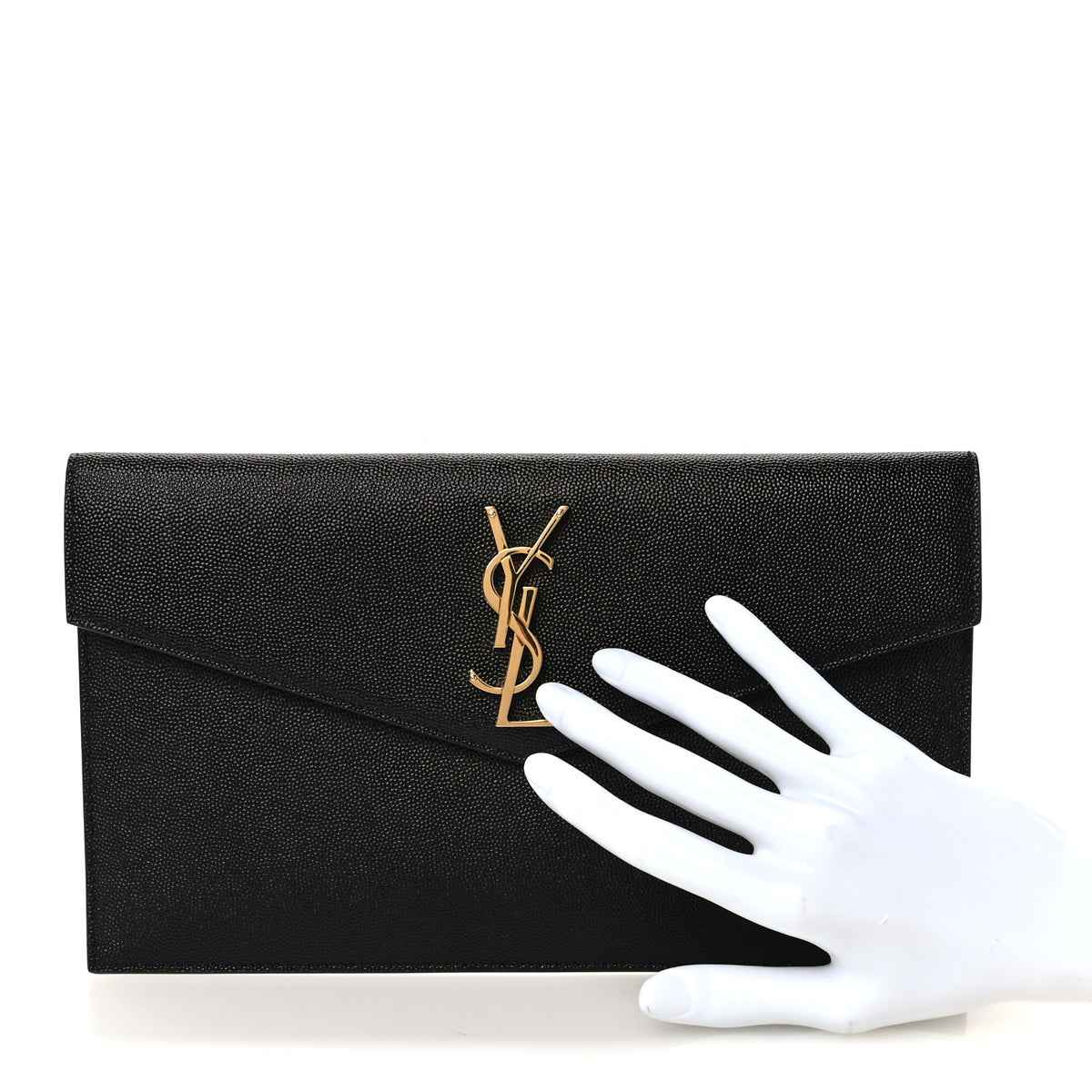 Saint Laurent Grain De Poudre Uptown Pouch Black 2 of 9