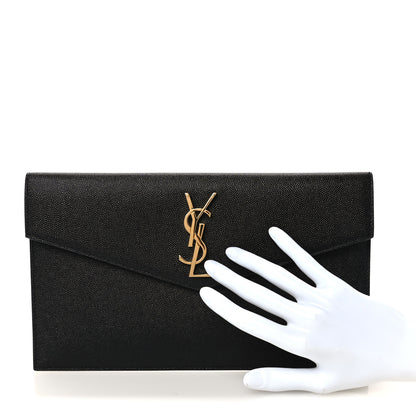 Saint Laurent Grain De Poudre Uptown Pouch Black 2 of 9