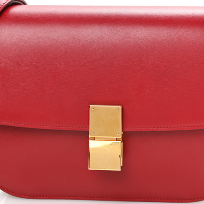 Celine Box Calfskin Medium Classic Box Flap Bag Red 8 of 11
