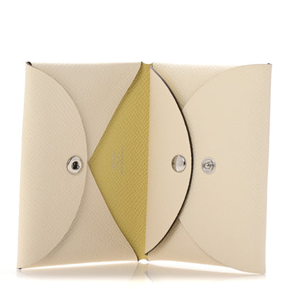 Hermes Epsom Verso Calvi Duo Card Case Nata Jaune Poussin 5 of 8