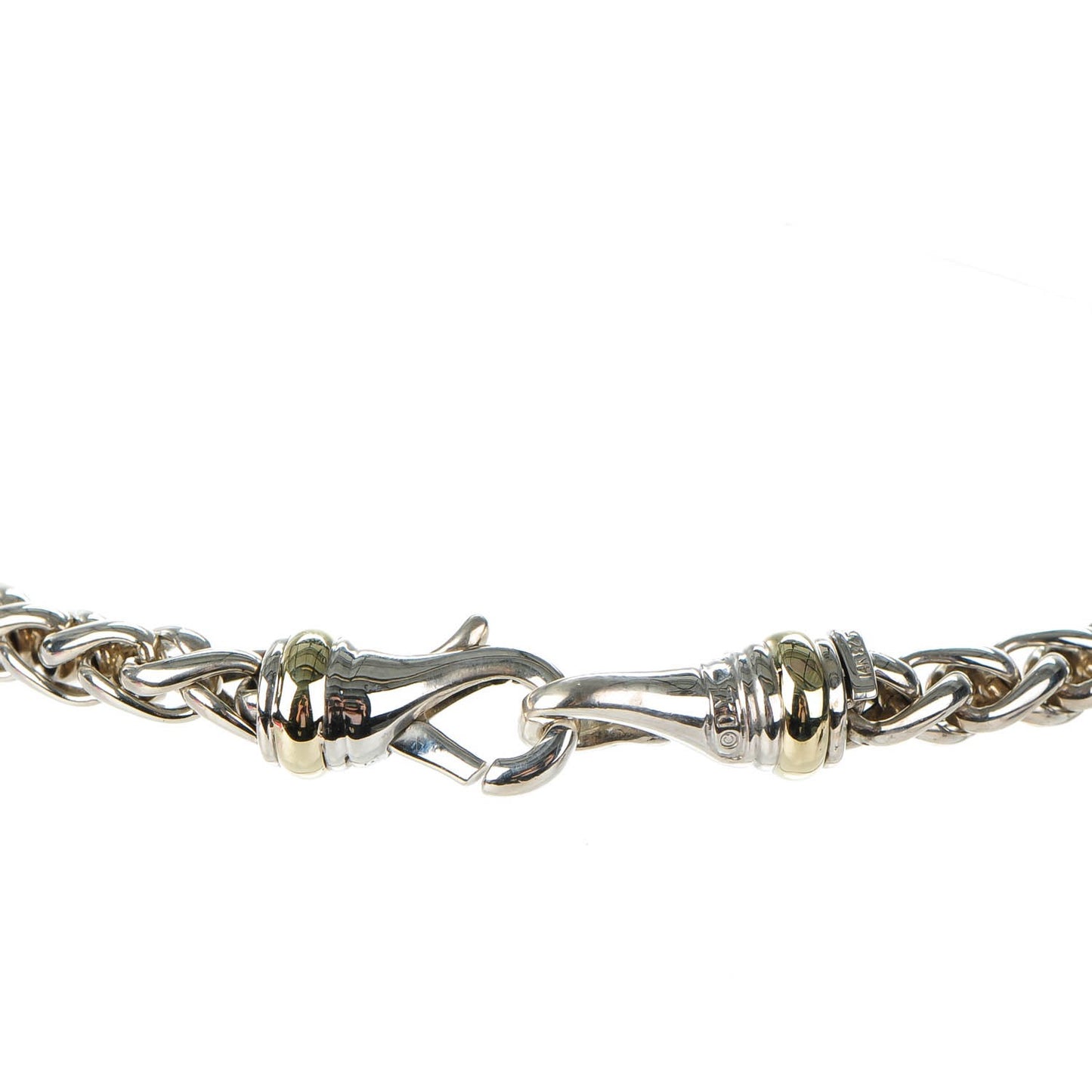 Sterling Silver 14K Yellow Gold 6mm Wheat Chain Necklace