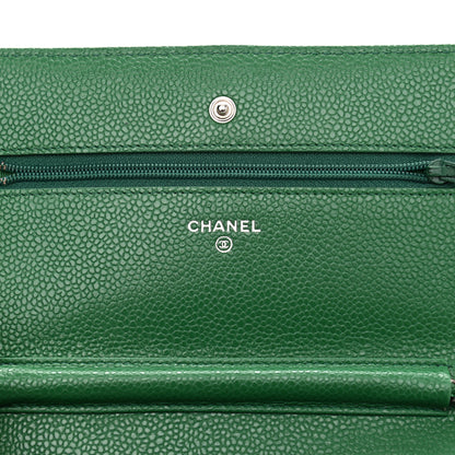 Chanel Caviar Quilted Wallet On Chain WOC Green 6 of 11