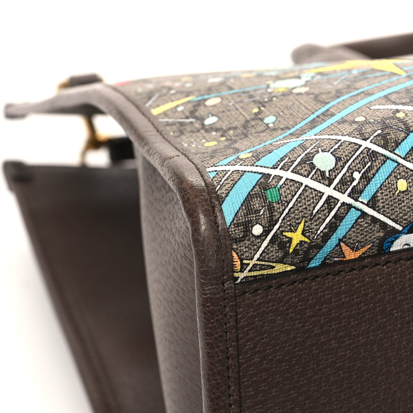 X DISNEY GG Supreme Monogram Donald Duck Retro Interlocking G Shopping Tote Beige Multicolor New Acero