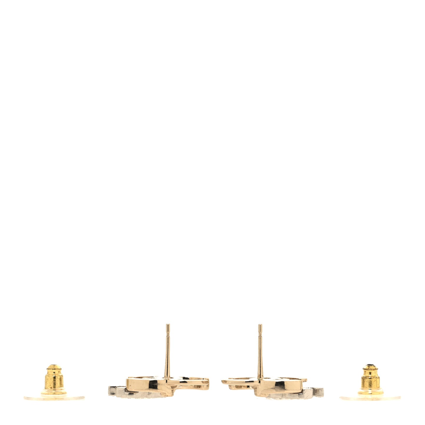 Crystal Double CC Earrings Gold Silver