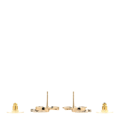 Chanel Crystal Double CC Earrings Gold Silver 3 of 5