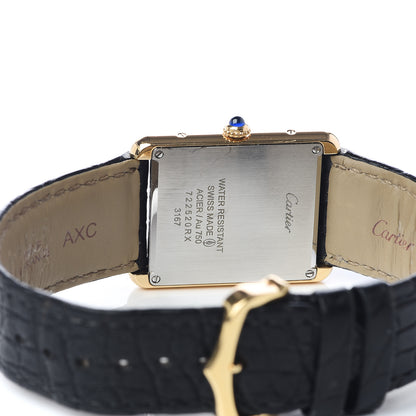 Cartier Stainless Steel 18K Yellow Gold Alligator 27mm Tank Solo Quartz Watch 5 of 8
