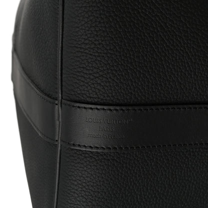 Louis Vuitton Grained Calfskin Aerogram Keepall Bandouliere 50 Black 5 of 9