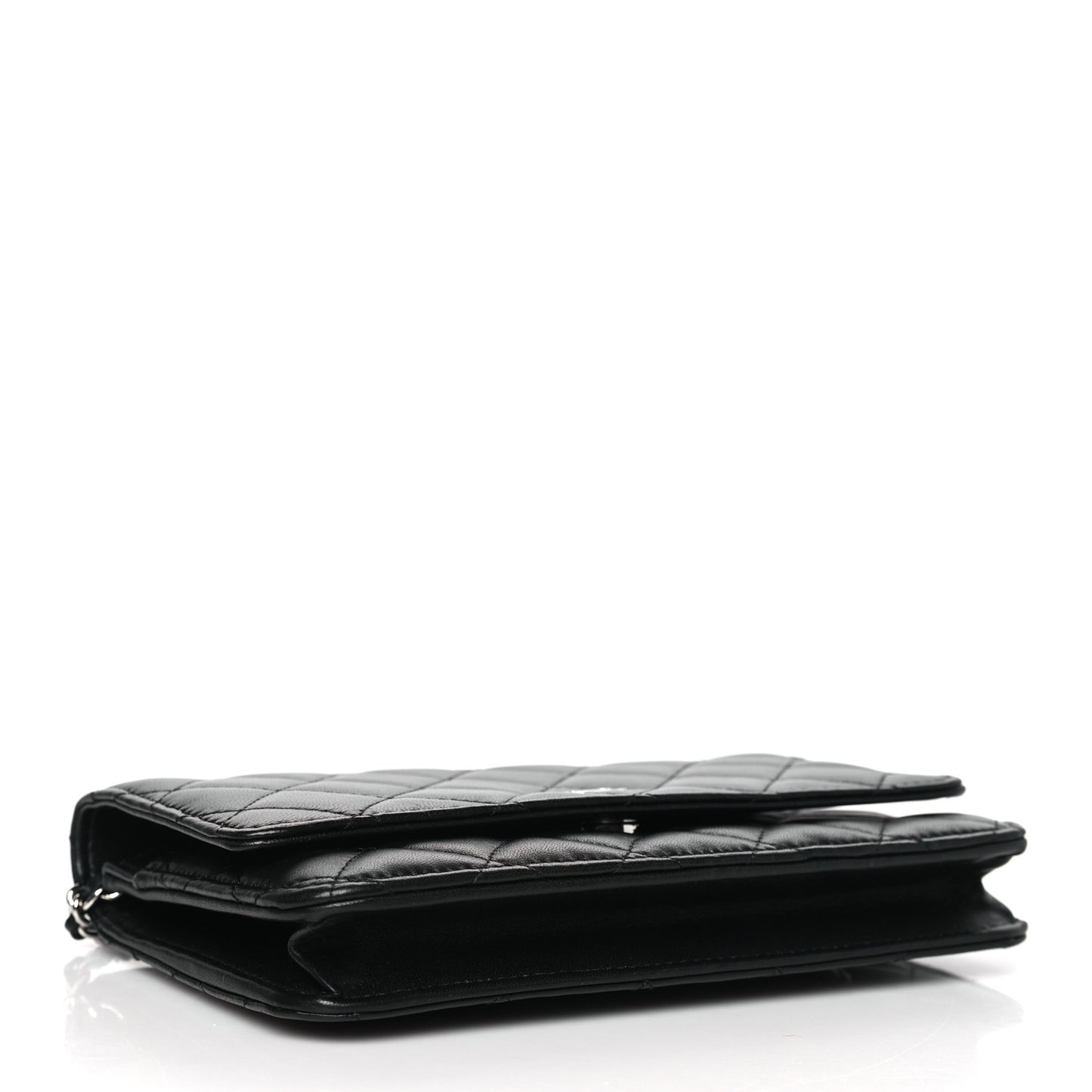 Lambskin Quilted Wallet On Chain WOC Black